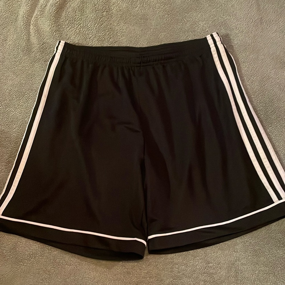 Adidas Women’s Large Black/White Shorts 6” inseam, drawstring